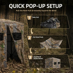 2 People 360 Degree See-Through Pop-Up Hunting Blind