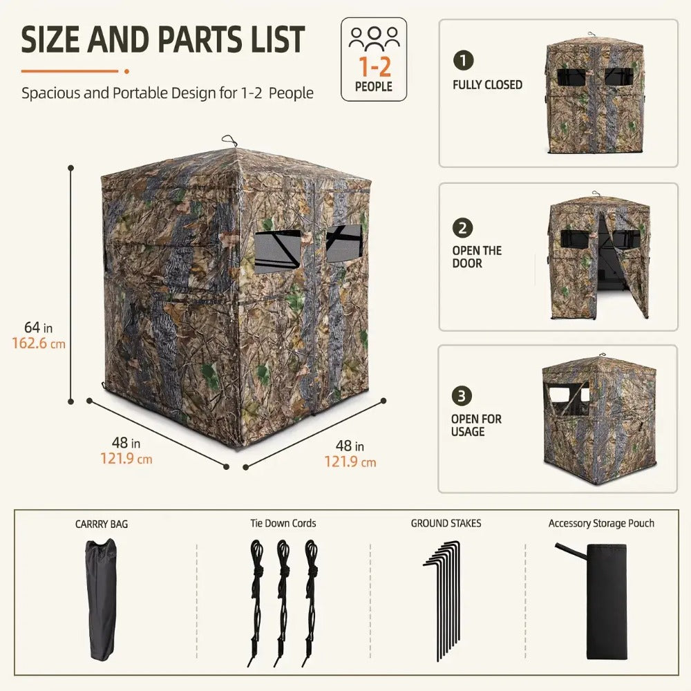 2 People 360 Degree See-Through Pop-Up Hunting Blind