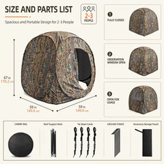 3 Person 360 Degree See Through Pop Up Hunting Blind