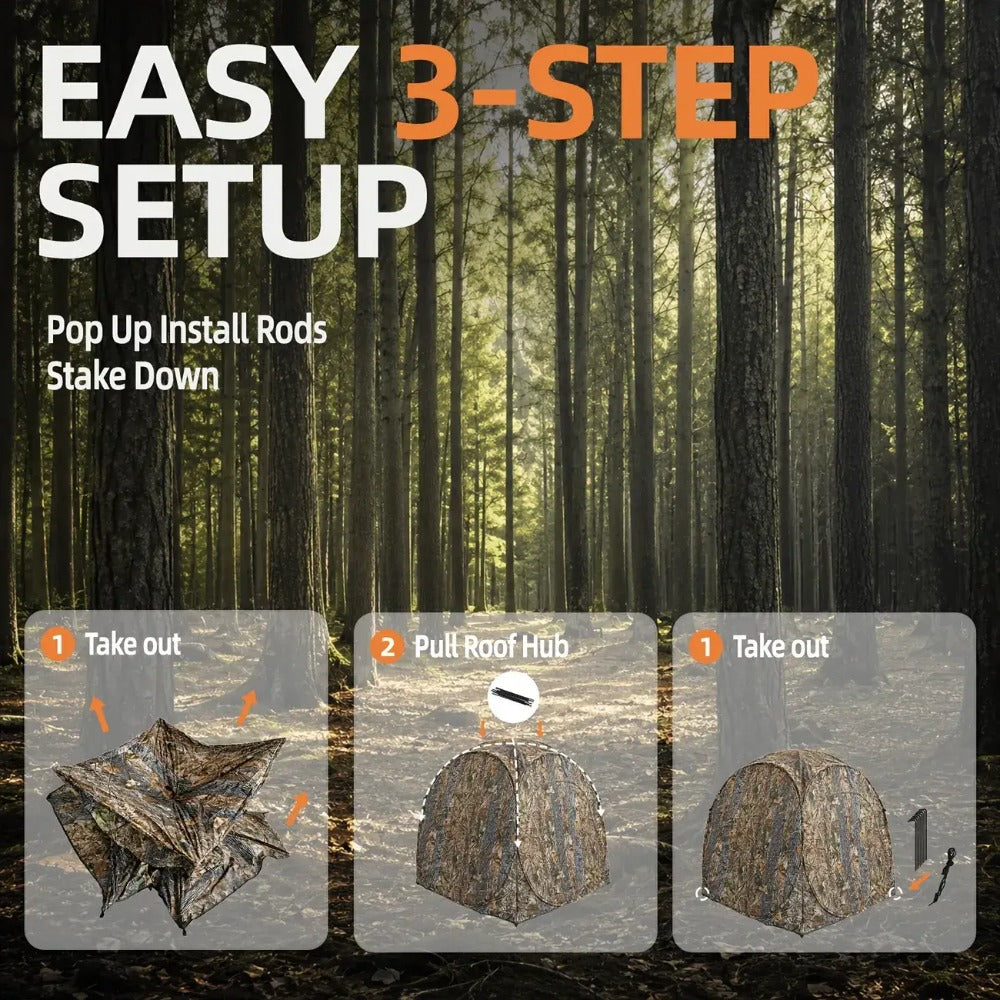 3 Person 360 Degree See Through Pop Up Hunting Blind