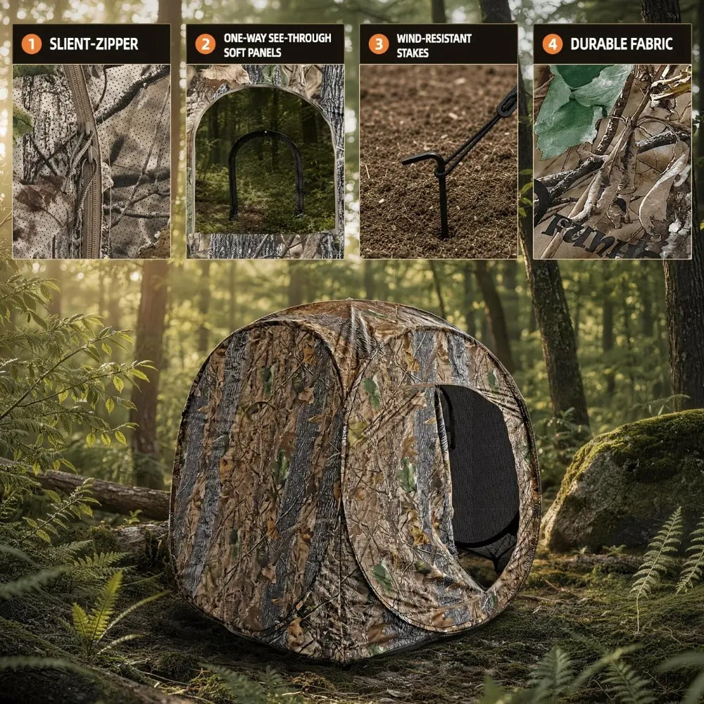3 Person 360 Degree See Through Pop Up Hunting Blind