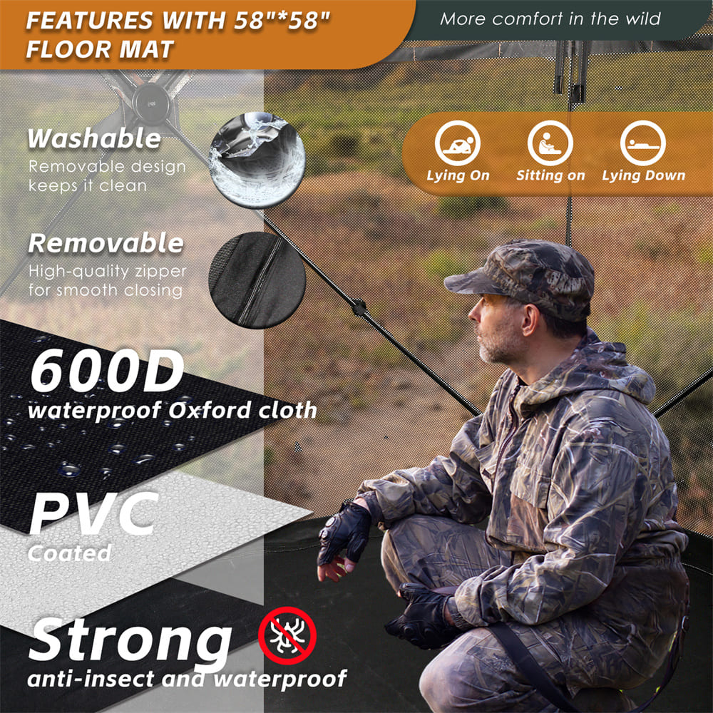 Striker360 Elite Camo Ground Blind With Mat