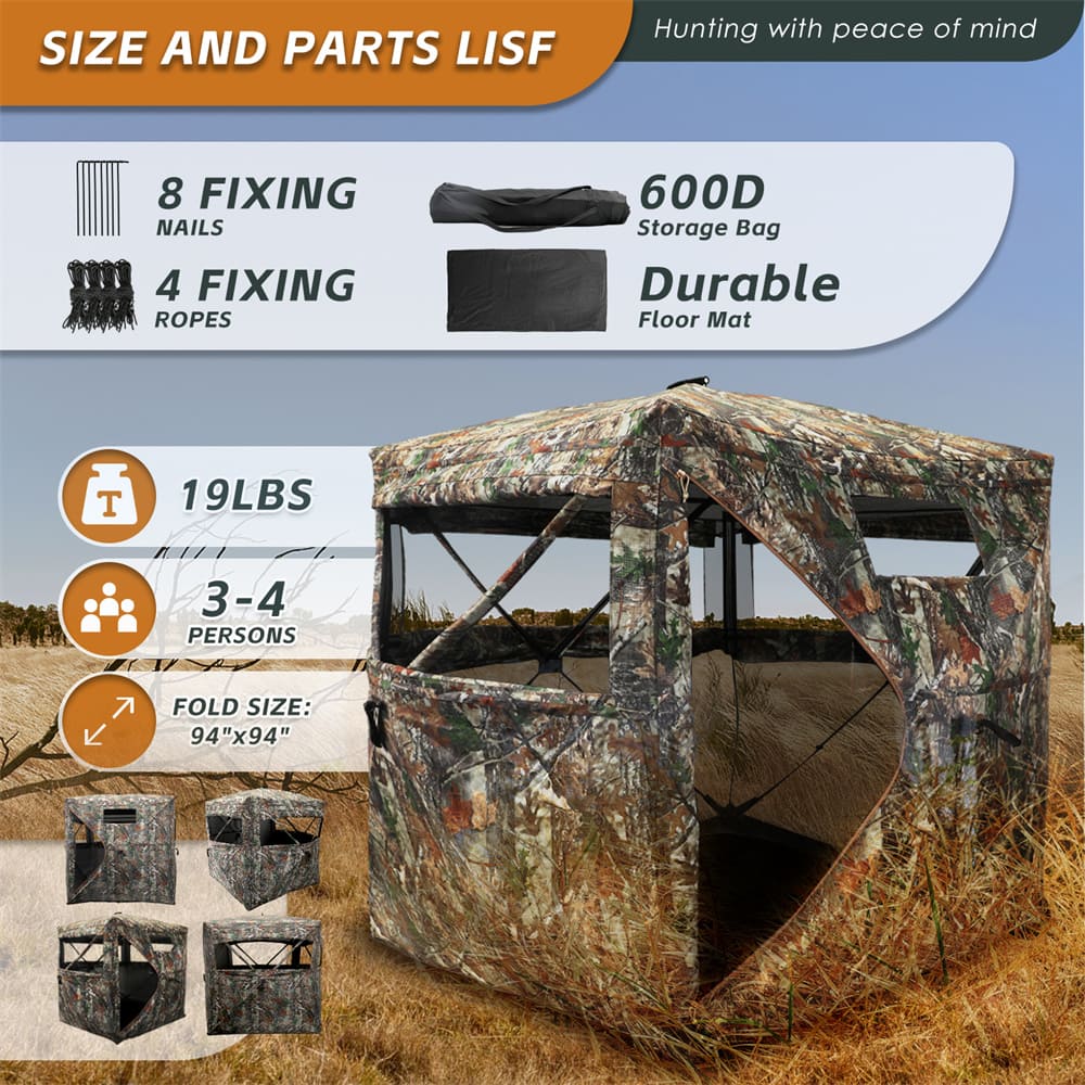 Striker360 Elite Camo Ground Blind With Mat