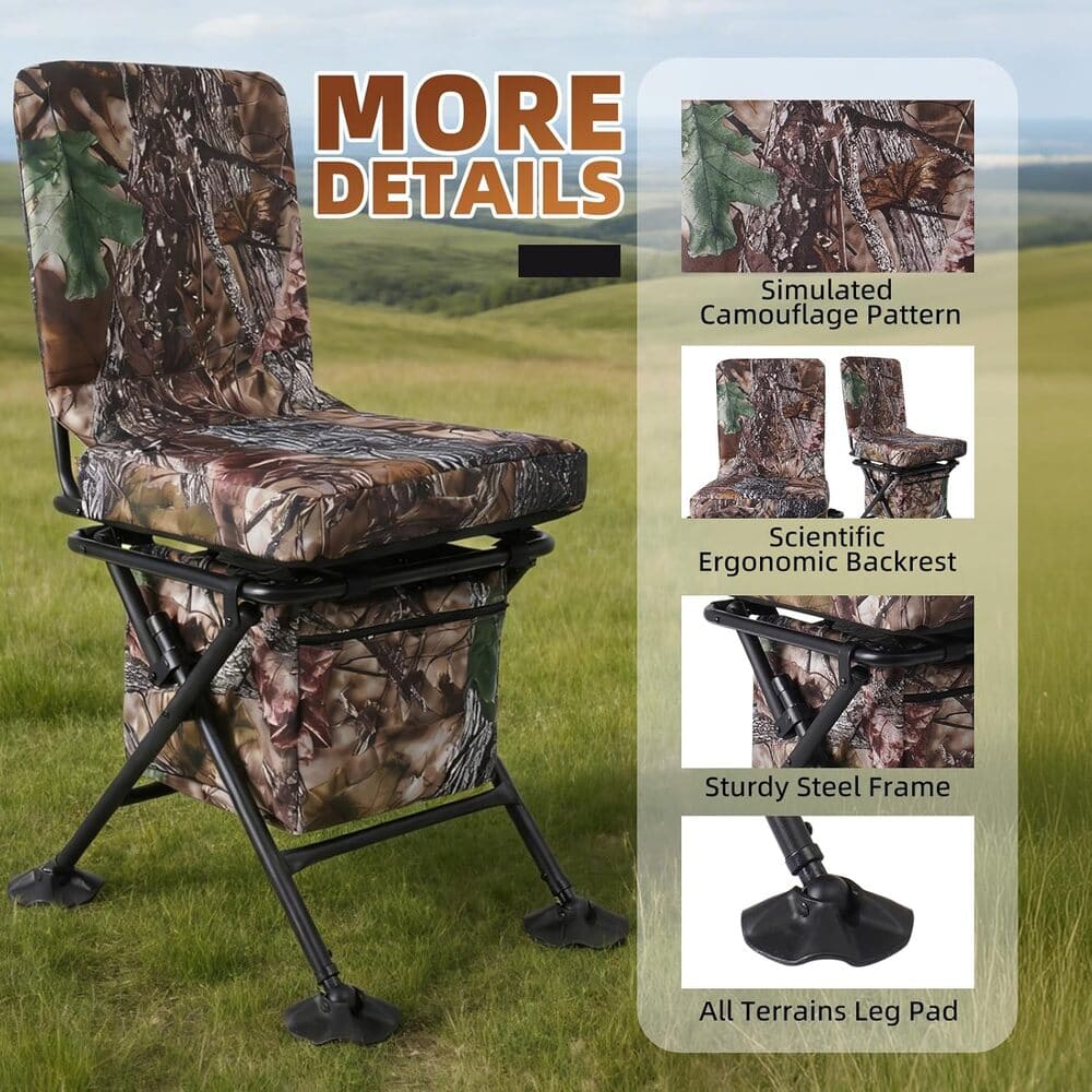 Funhorun Rovex Foldable Hunting Chair with Backrest